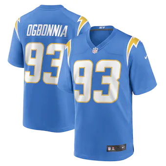 mens nike otito ogbonnia powder blue los angeles chargers g